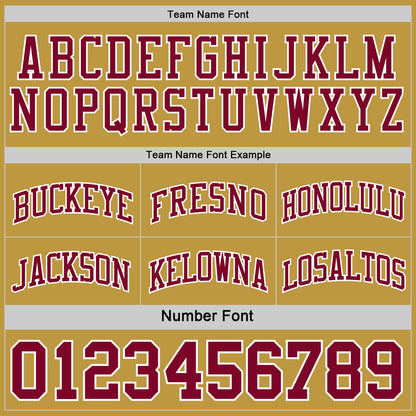 Custom Reversible Maroon White-Old Gold Double Side Sublimation Basketball Suit Jersey - Sky-Custom