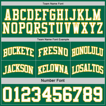 Custom Reversible Kelly Green White-Gold Double Side Sublimation Basketball Suit Jersey - Sky-Custom