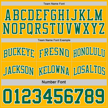 Custom Reversible Kelly Green White-Gold Double Side Sublimation Basketball Suit Jersey - Sky-Custom