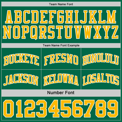 Custom Reversible Kelly Green Gold-White Double Side Sublimation Basketball Suit Jersey - Sky-Custom