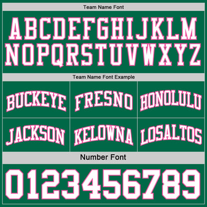 Custom Reversible Kelly Green White-Pink Double Side Sublimation Basketball Suit Jersey - Sky-Custom