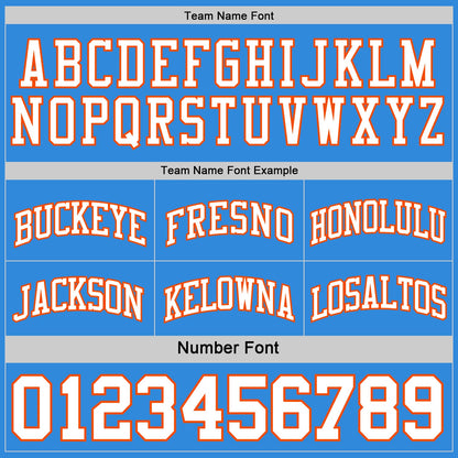 Custom Reversible Orange White-Powder Blue Double Side Sublimation Basketball Suit Jersey - Sky-Custom