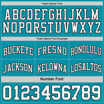 Custom Reversible Teal White-Black Double Side Sublimation Basketball Suit Jersey - Sky-Custom