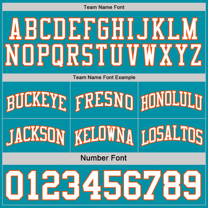 Custom Reversible Teal White-Orange Double Side Sublimation Basketball Suit Jersey - Sky-Custom
