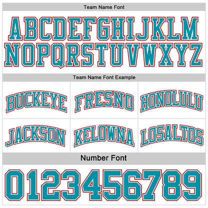 Custom Reversible Teal White-Red Double Side Sublimation Basketball Suit Jersey - Sky-Custom