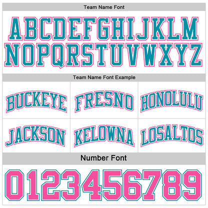 Custom Reversible Teal White-Pink Double Side Sublimation Basketball Suit Jersey - Sky-Custom