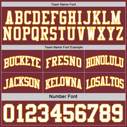 Custom Reversible Burgundy White-Gold Double Side Sublimation Basketball Suit Jersey - Sky-Custom