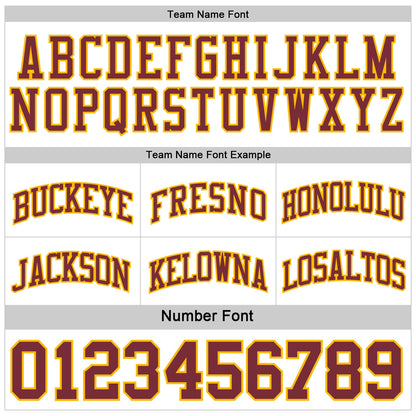 Custom Reversible Burgundy White-Gold Double Side Sublimation Basketball Suit Jersey - Sky-Custom