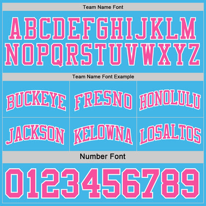 Custom Reversible Pink White-Sky Blue Double Side Sublimation Basketball Suit Jersey - Sky-Custom
