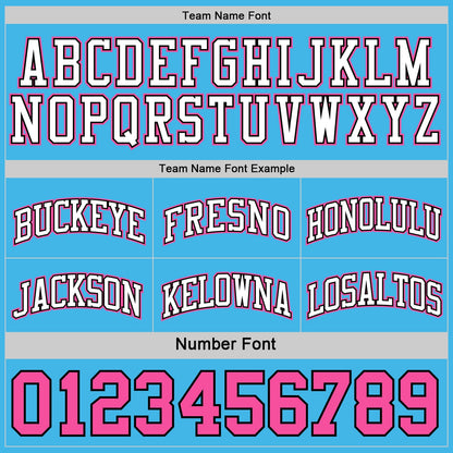 Custom Reversible Pink Black-Sky Blue Double Side Sublimation Basketball Suit Jersey - Sky-Custom
