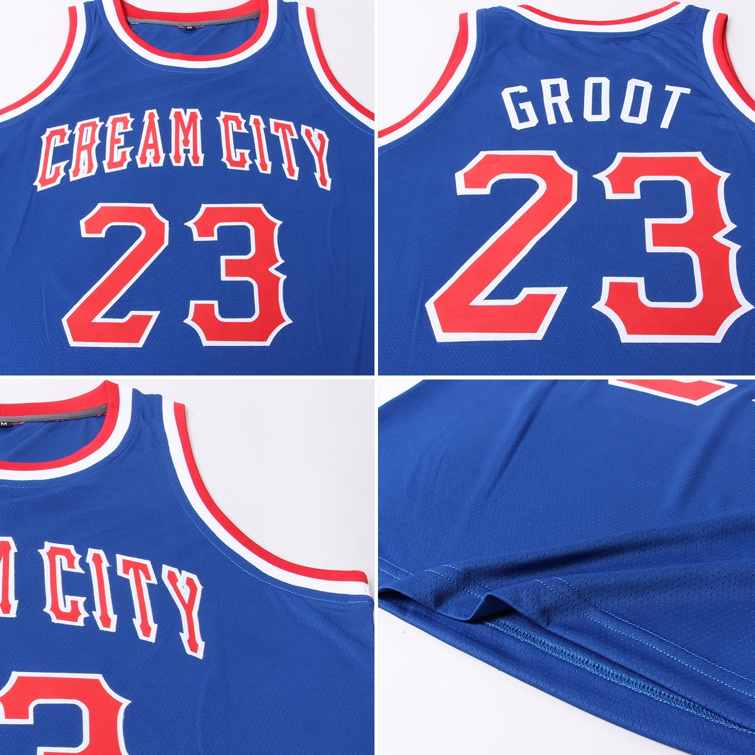 Custom Royal Red-White Round Neck Rib-Knit Basketball Jersey - Sky-Custom