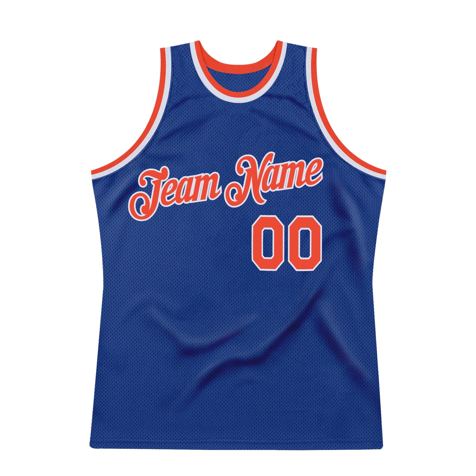 Custom Royal Orange-White Authentic Throwback Basketball Jersey - Sky-Custom