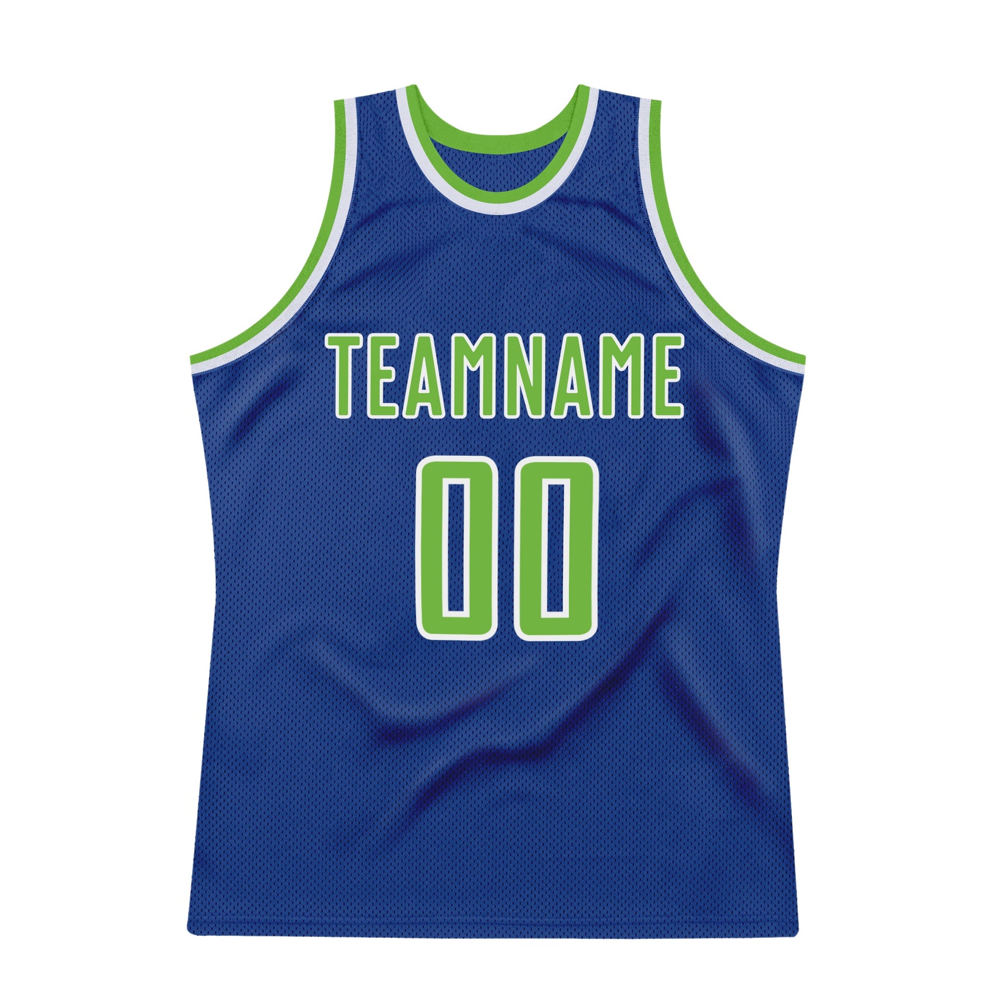 Custom Royal Neon Green-White Authentic Throwback Basketball Jersey - Sky-Custom