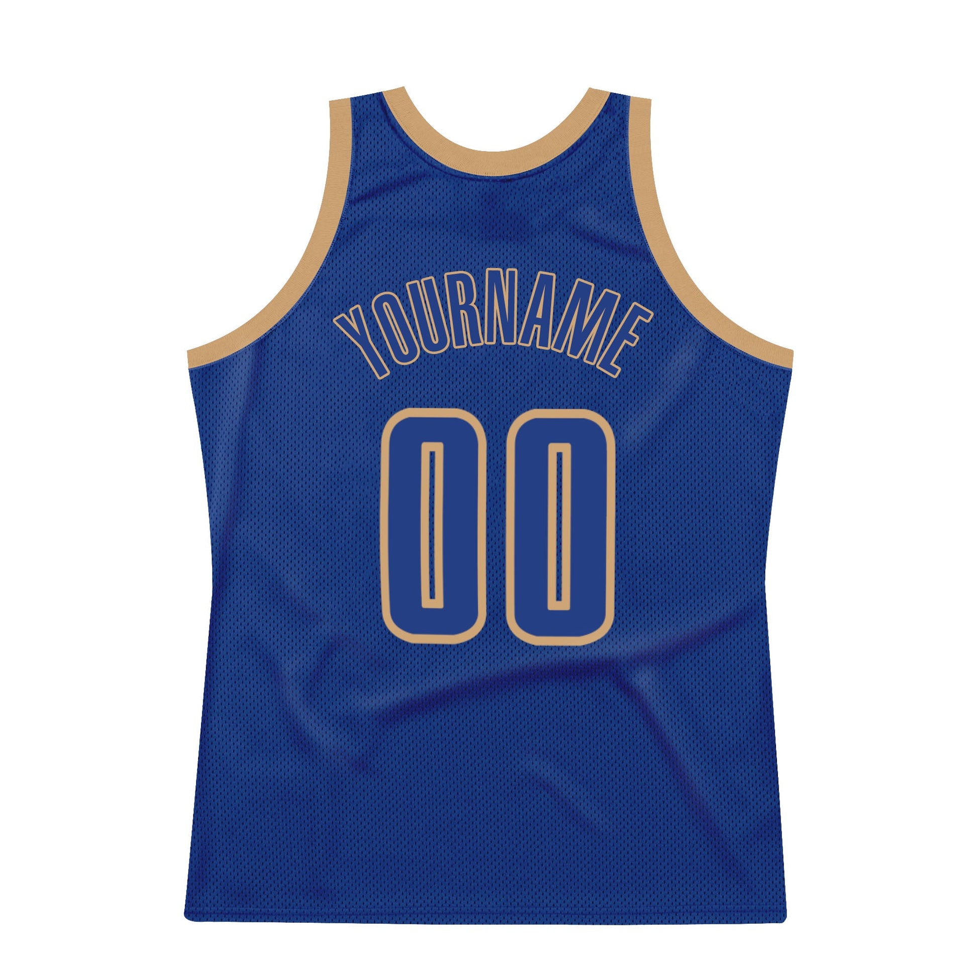 Custom Royal Royal-Old Gold Authentic Throwback Basketball Jersey - Sky-Custom