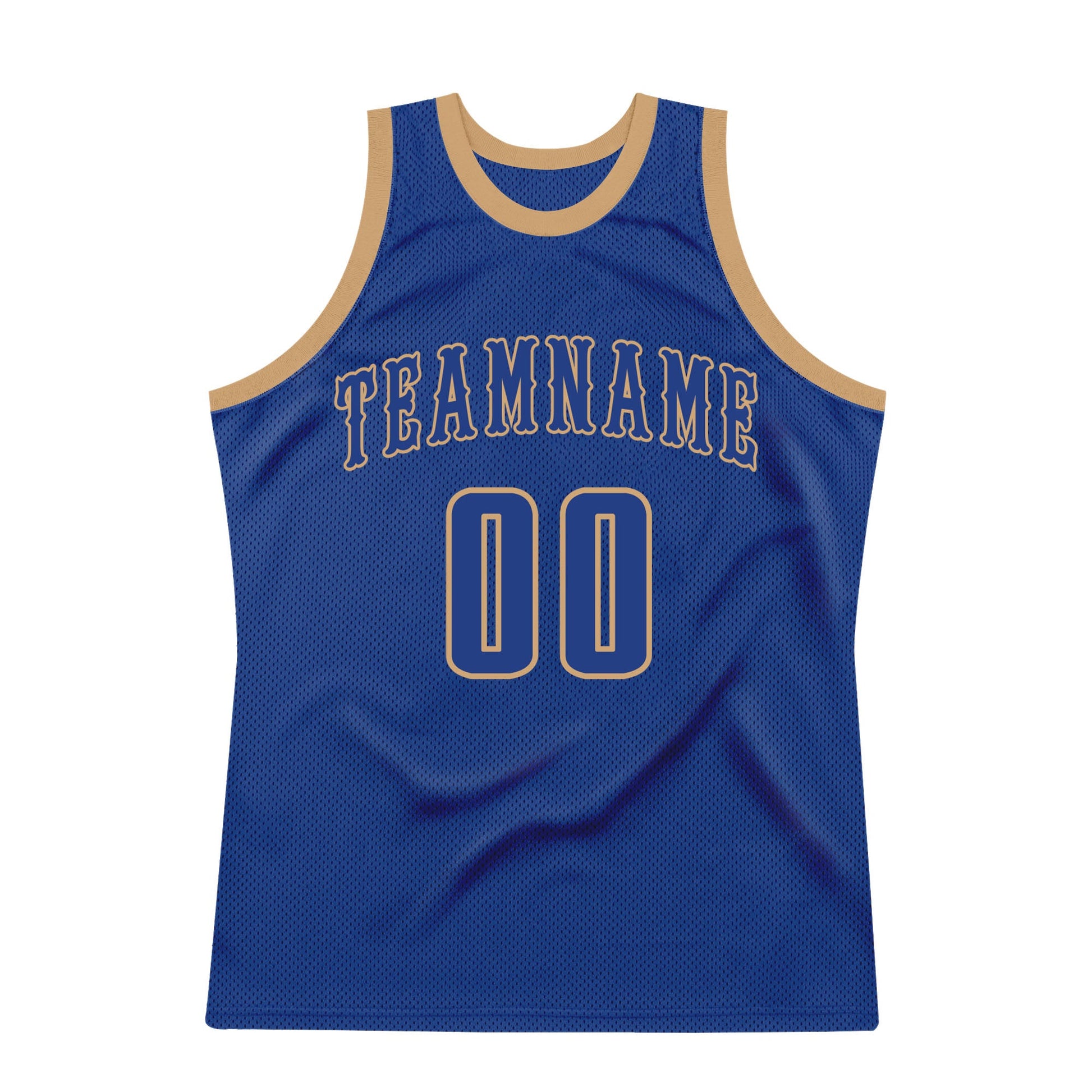 Custom Royal Royal-Old Gold Authentic Throwback Basketball Jersey - Sky-Custom