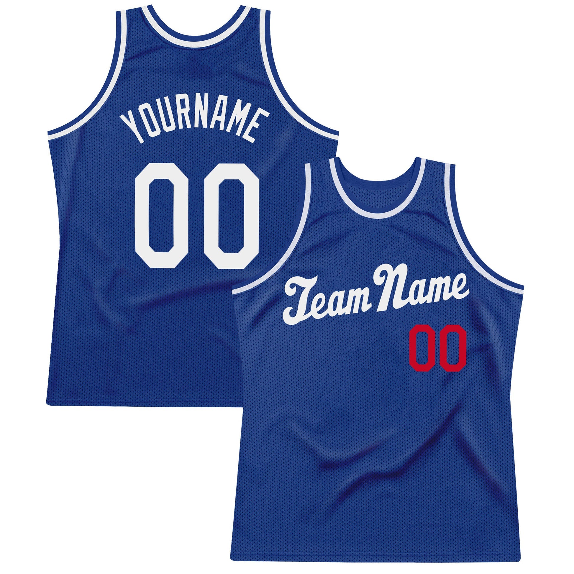 Custom Royal White-Red Authentic Throwback Basketball Jersey - Sky-Custom