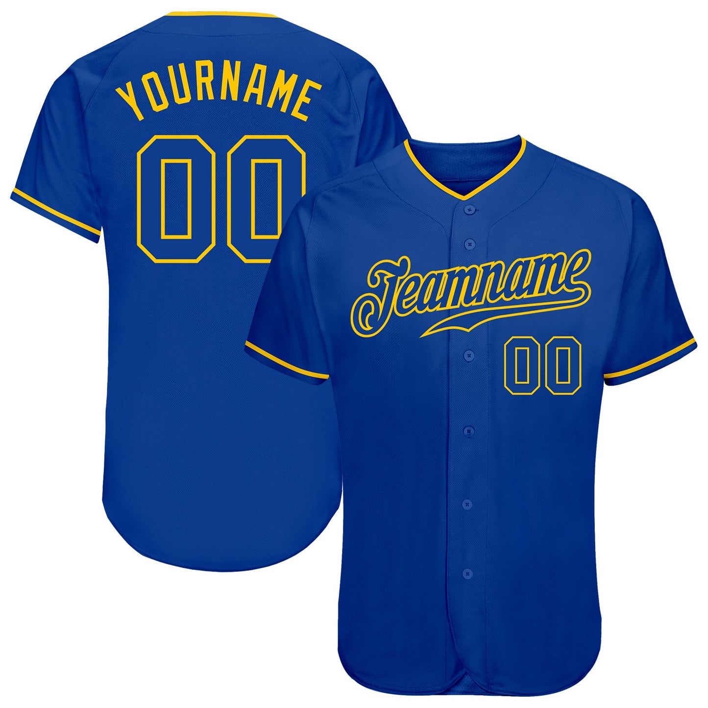 Custom Royal Royal-Gold Authentic Baseball Jersey - Sky-Custom