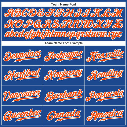 Custom Royal Orange-White Authentic Baseball Jersey - Sky-Custom