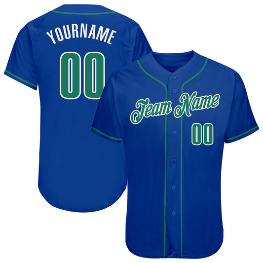 Custom Royal Kelly Green-White Authentic Baseball Jersey - Sky-Custom