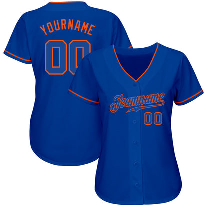 Custom Royal Royal-Orange Authentic Baseball Jersey - Sky-Custom