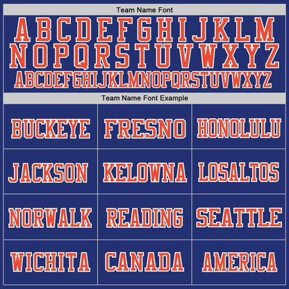 Custom Royal Orange-White Mesh Authentic Throwback Football Jersey - Sky-Custom