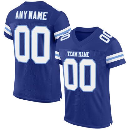 Custom Royal White-Light Blue Mesh Authentic Football Jersey - Sky-Custom