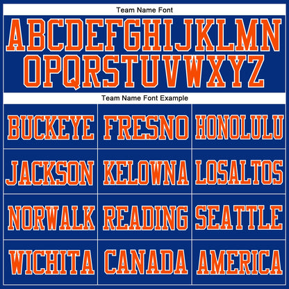 Custom Royal Orange-White Mesh Authentic Football Jersey - Sky-Custom