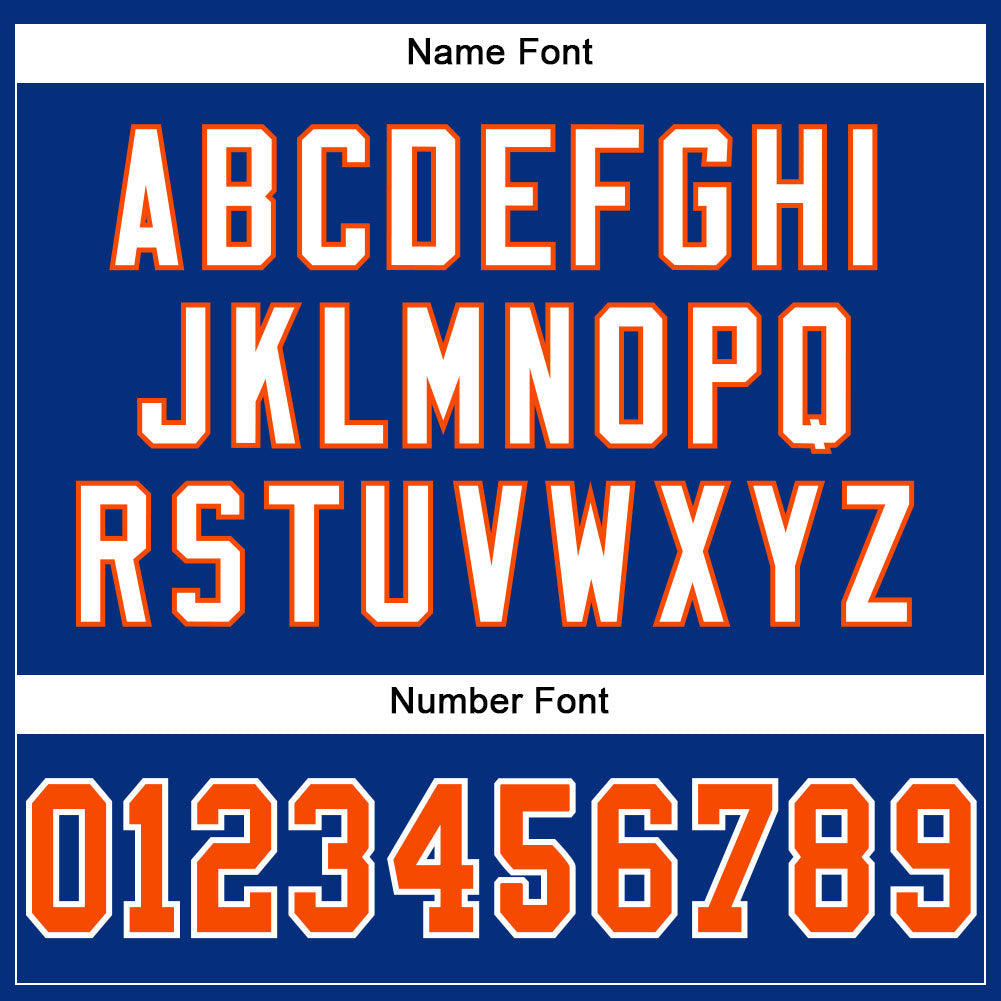 Custom Royal Orange-White Mesh Authentic Football Jersey - Sky-Custom