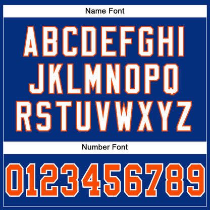 Custom Royal Orange-White Mesh Authentic Football Jersey - Sky-Custom