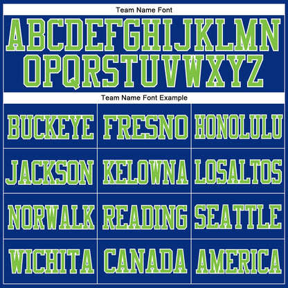 Custom Royal Neon Green-White Mesh Authentic Football Jersey - Sky-Custom