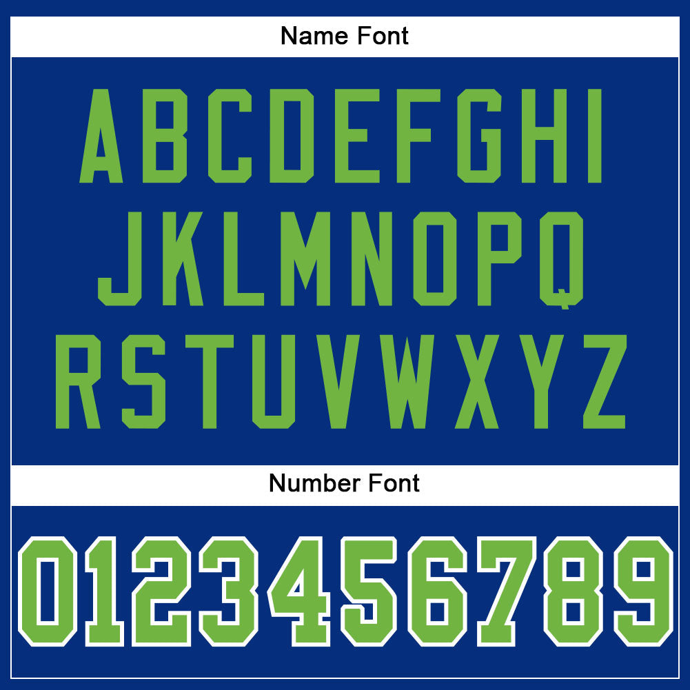 Custom Royal Neon Green-White Mesh Authentic Football Jersey - Sky-Custom