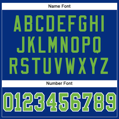 Custom Royal Neon Green-White Mesh Authentic Football Jersey - Sky-Custom