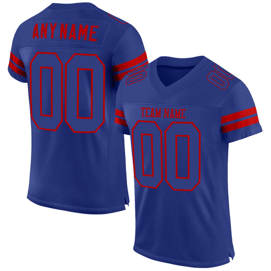 Custom Royal Royal-Red Mesh Authentic Football Jersey - Sky-Custom