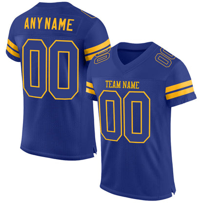 Custom Royal Royal-Gold Mesh Authentic Football Jersey - Sky-Custom