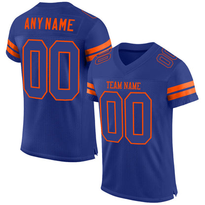 Custom Royal Royal-Orange Mesh Authentic Football Jersey - Sky-Custom