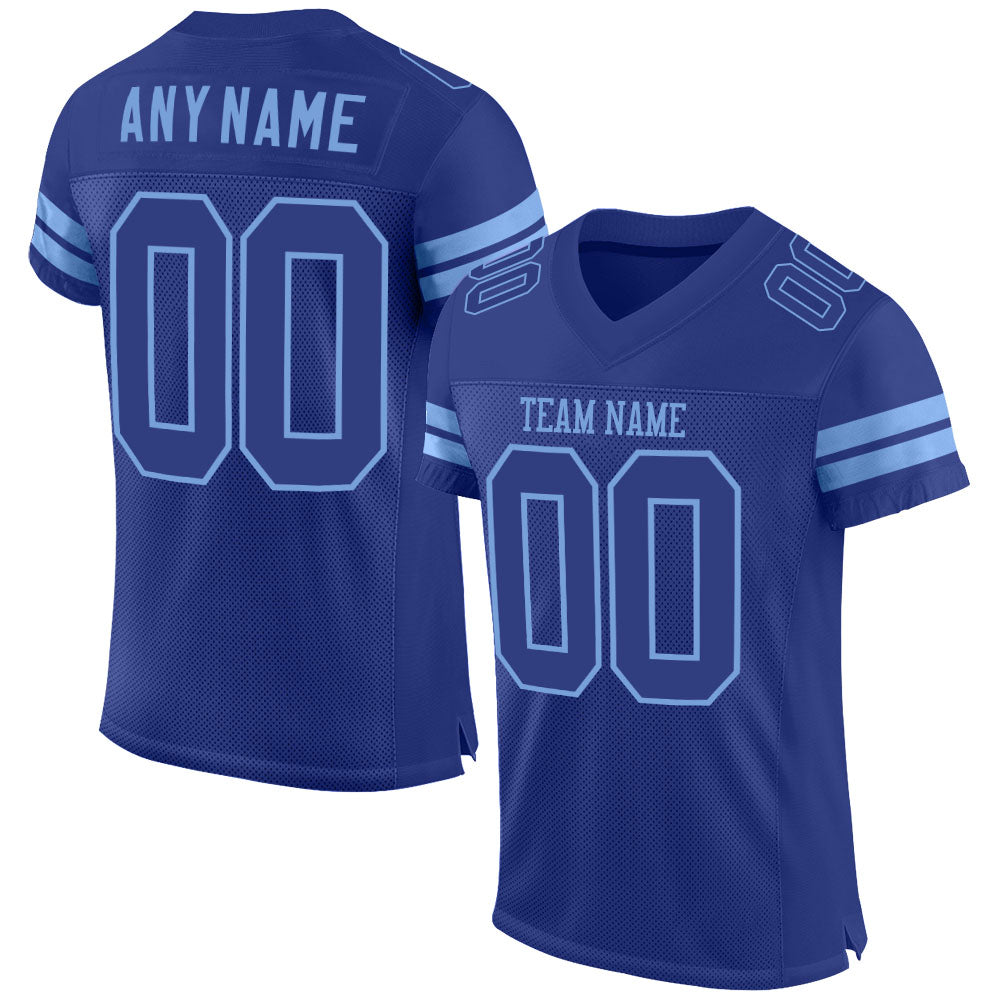 Custom Royal Royal-Light Blue Mesh Authentic Football Jersey - Sky-Custom