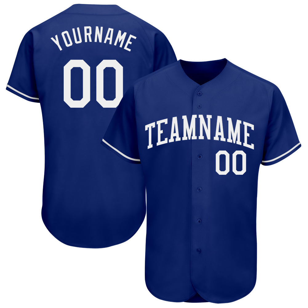 Custom Royal White Authentic Baseball Jersey - Sky-Custom