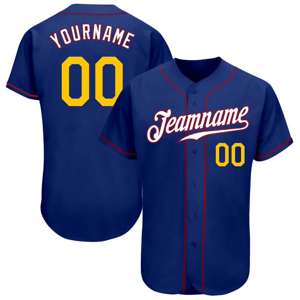Custom Royal Gold-Crimson Authentic Baseball Jersey - Sky-Custom