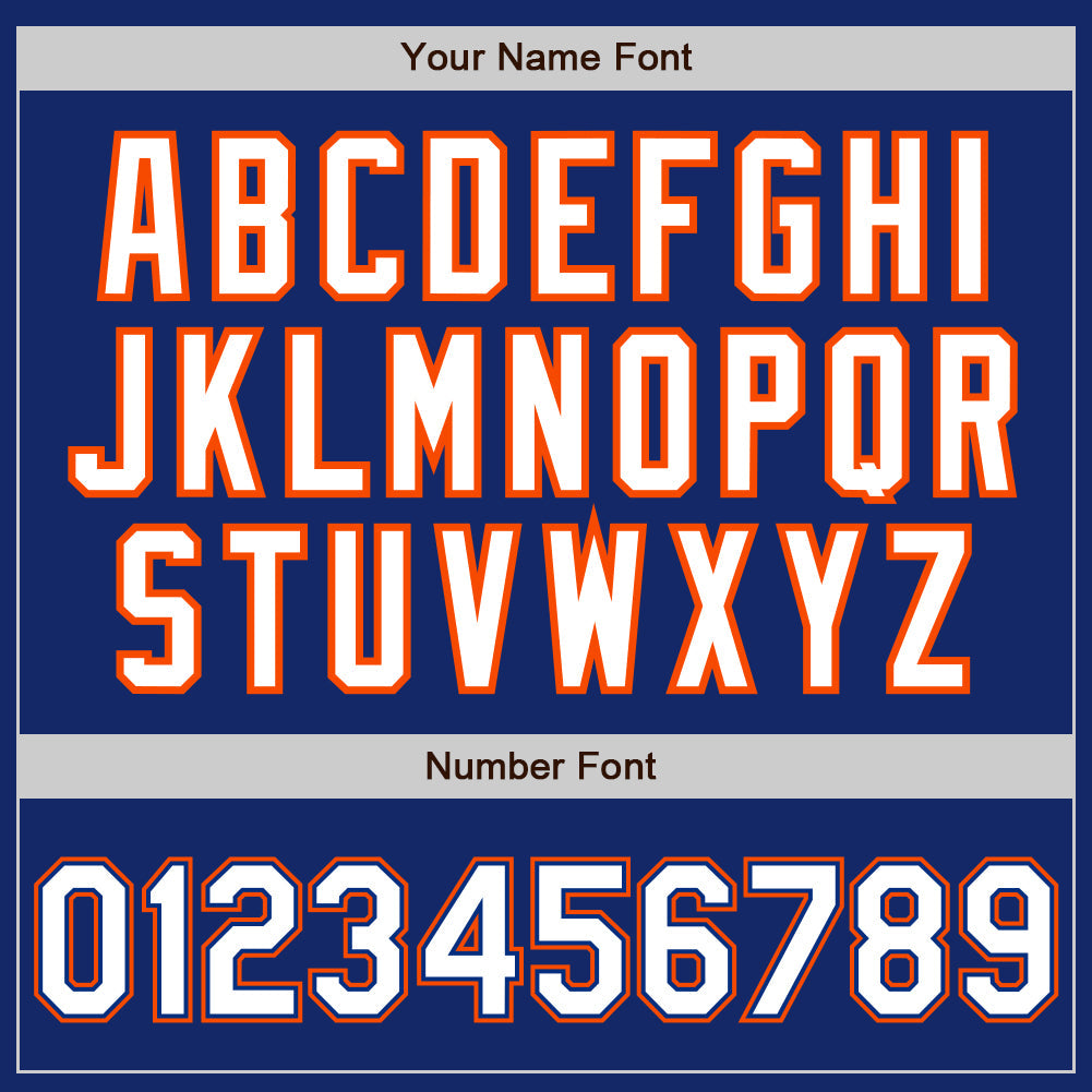 Custom Royal White-Orange Authentic Baseball Jersey - Sky-Custom