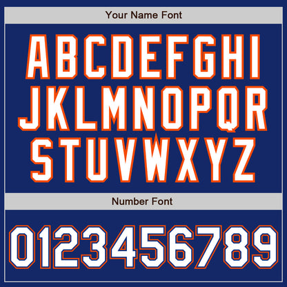 Custom Royal White-Orange Authentic Baseball Jersey - Sky-Custom