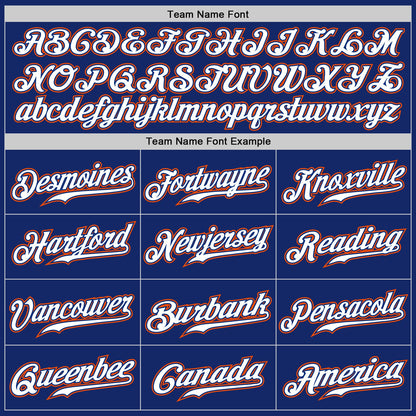 Custom Royal White-Orange Authentic Baseball Jersey - Sky-Custom