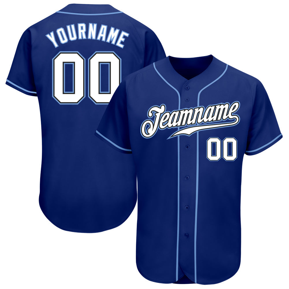 Custom Royal White-Light Blue Authentic Baseball Jersey - Sky-Custom