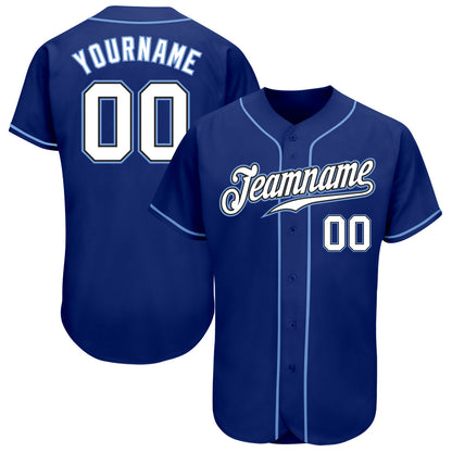 Custom Royal White-Light Blue Authentic Baseball Jersey - Sky-Custom