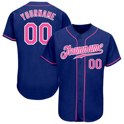 Custom Royal Pink-White Authentic Baseball Jersey - Sky-Custom