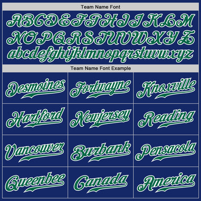 Custom Royal White Pinstripe Kelly Green-White Authentic Baseball Jersey - Sky-Custom