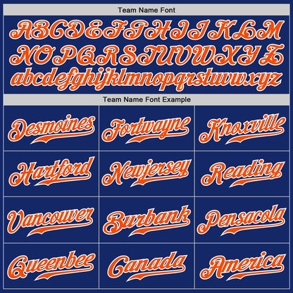 Custom Royal Orange Pinstripe Orange-White Authentic Baseball Jersey - Sky-Custom