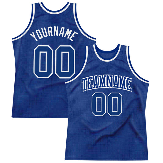Custom Royal Royal-White Authentic Throwback Basketball Jersey - Sky-Custom
