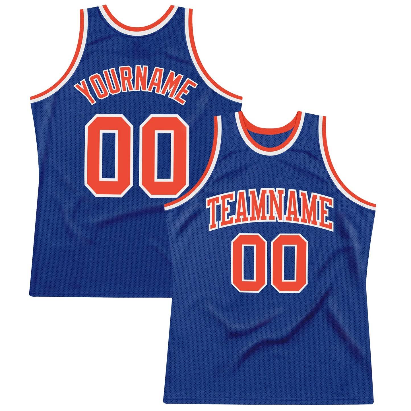Custom Royal Orange-White Authentic Throwback Basketball Jersey - Sky-Custom