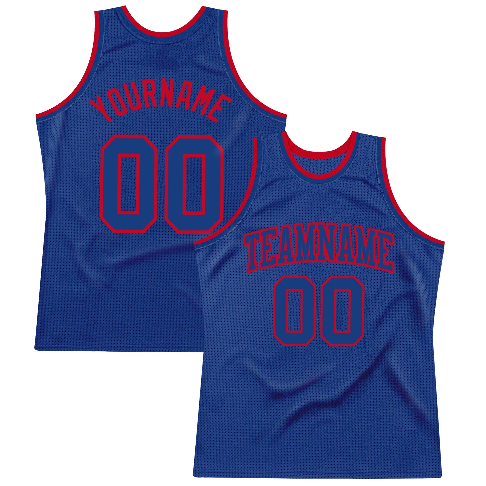 Custom Royal Royal-Red Authentic Throwback Basketball Jersey - Sky-Custom