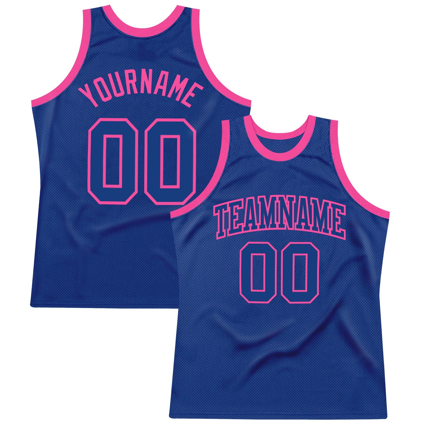 Custom Royal Royal-Pink Authentic Throwback Basketball Jersey - Sky-Custom